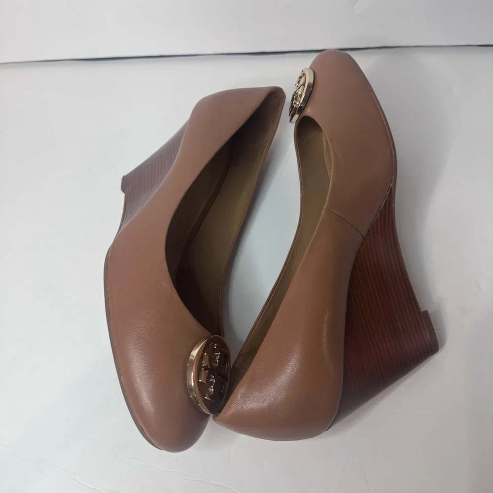Tory Burch Women's Brown Leather Wedges Sz.8.5
